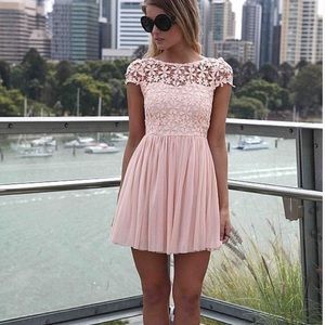 Pink Lacey Floral Dress